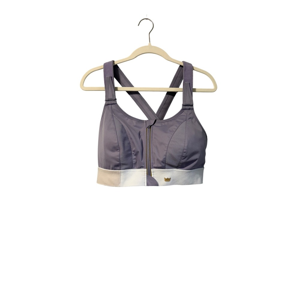 SHEFIT Ultimate Sports Bra Purple Mauve Front Zip High Impact 2Luxe 110002